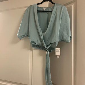 Blue Silk Cropped top